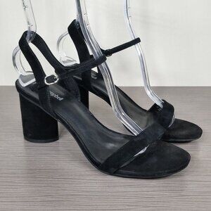 Jeffrey Campbell Peonies Sandals, Black Suede, Womens Size 10 M